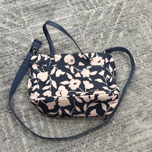 Kate Spade Navy and Pink Floral Shoulder Bag
